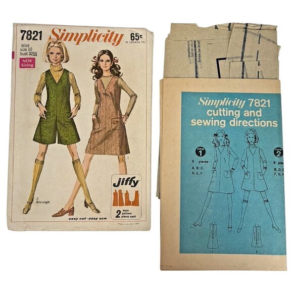 Simplicity Pattern 7821 Misses Size 10 Jumper & Pantjumper  Vintage Uncut FF - Picture 2 of 8
